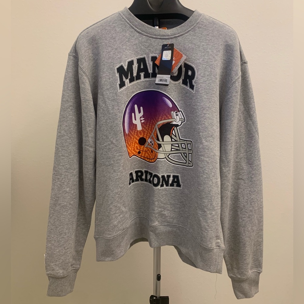 NWT Manor Arizona Gray Super Bowl LVII NFL Origins‎ Retro Pullover Sweatshirt